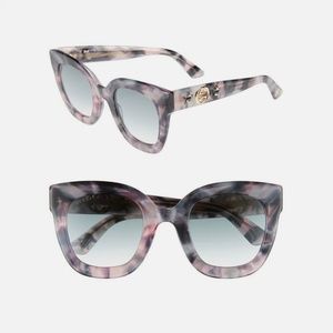 Gucci GG0208S 004 Purple Pink/Grey Cat Eye Women's Sunglasses